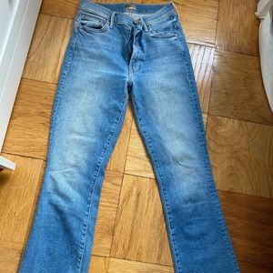 Mother Denim THE INSIDER CROP STEP FRAY size 26 jeans